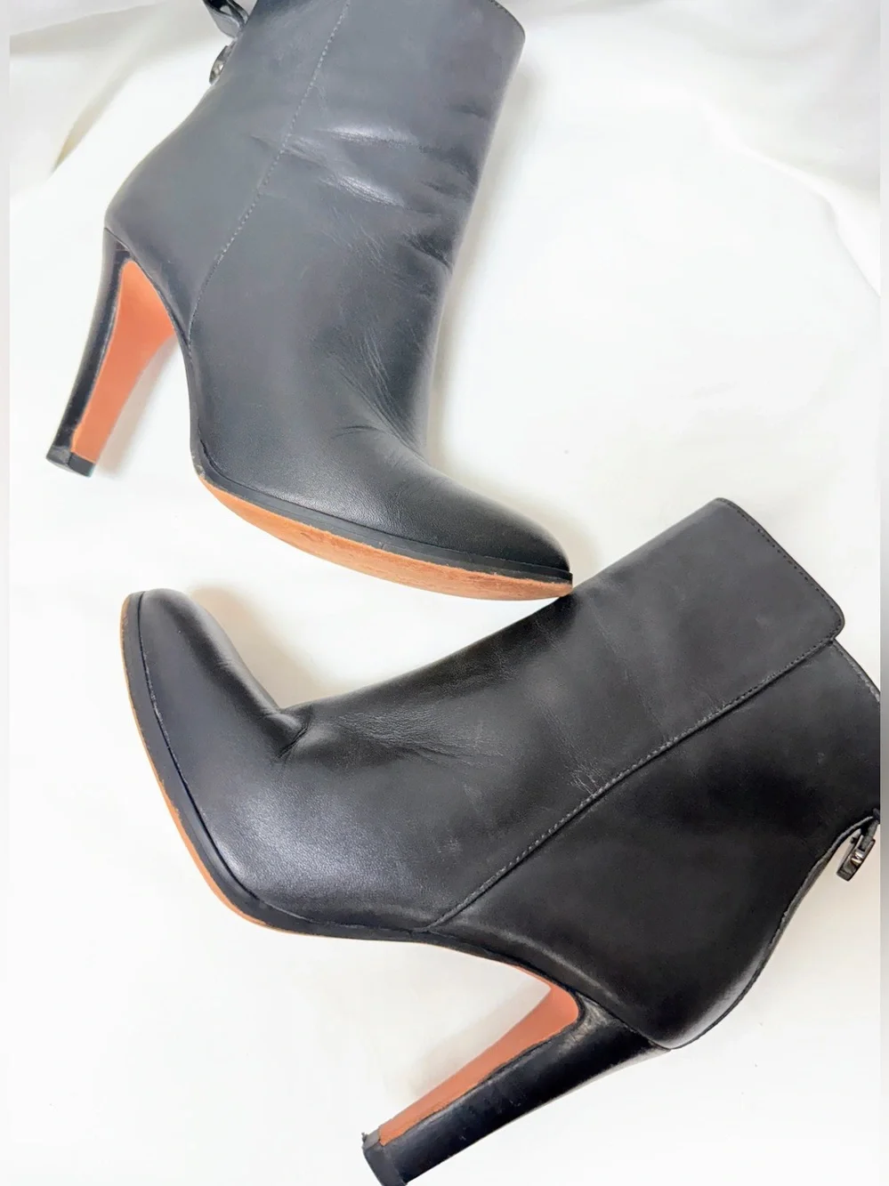 Coach Jemma Black Leather High Heel Ankle Booties Womens Size 5B
